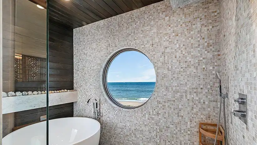 shower with ocean view